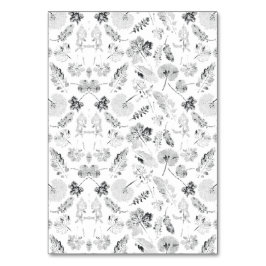 エレガントな黒と白の花柄デザインが特徴の商品です テーブルナンバー