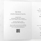 エレガントな黒と白のQRコード クラシックな結婚式 三つ折り招待状 (内部最初)