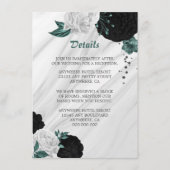 エレガントな黒と白、ターコイズの花の詳細が閉じ込められたもの エンクロージャーカード (正面)