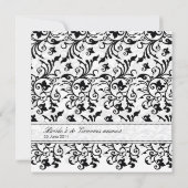 エレガントな黒と白 招待状 (裏面)