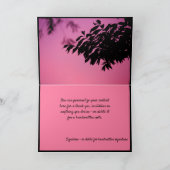 エレガントな黒と紫の風景 木の枝の影 カード (内部)