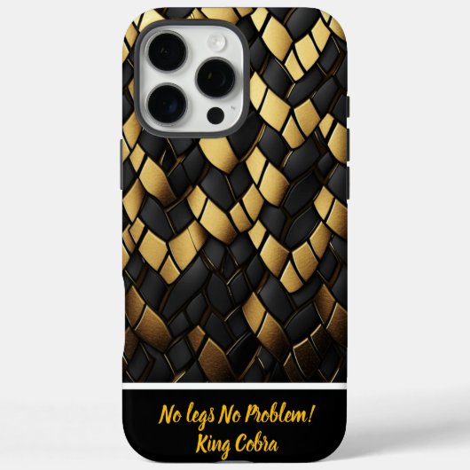 エレガントな黒と金のヘビの肌模様テクスチャー Case-Mate iPhoneケース (裏面)
