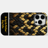 エレガントな黒と金のヘビの肌模様テクスチャー Case-Mate iPhoneケース (裏面 (横))