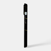 エレガントな黒と金のマーブル iPhone 15ケース (左側面)