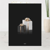 エレガントな黒と金の写真 折りたたみ式グリーティングカード カード (裏面)