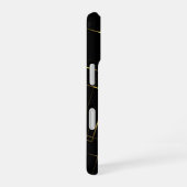 エレガントな黒と金の大理石 iPhone 16ケース (右側面)