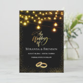 エレガントな黒と金の黄土色、紙吹雪 招待状 (スタンド正面)