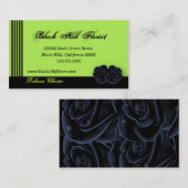 エレガントな黒のバラの名刺 名刺 (正面/裏面)
