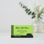 エレガントな黒のバラの名刺 名刺 (スタンド正面)