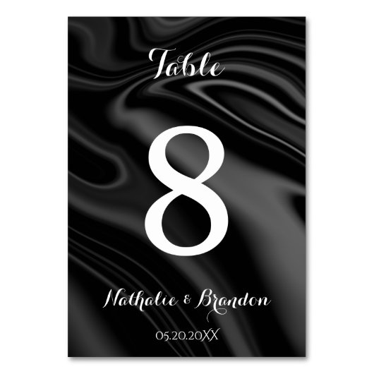 エレガントな黒の液体テーブルナンバー テーブルナンバー (正面)