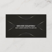エレガントな黒の高級車の運転手 名刺 (正面)