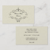 エレガントな黒は名刺をスクロールします 名刺 (正面/裏面)