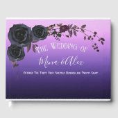 エレガントな黒ローズパープルフォトウェディング ゲストブック (正面)