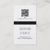 エレガントな黒及び金ゴールドのダマスク織のインテリア・デザイナー 名刺 (裏面)