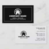 エレガントな黒及び金ゴールドの専門の不動産 名刺 (正面/裏面)