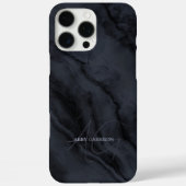 エレガントな黒大理石のカスタムネームモノグラム Case-Mate iPhoneケース (裏面)