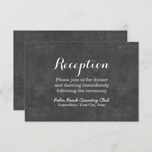 エレガントな黒板の結婚披露宴 エンクロージャーカード (正面/裏面)