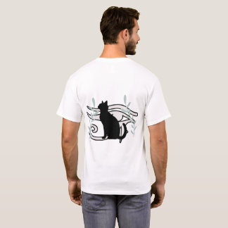 エレガントな黒猫とエジプトの目のTシャツ | 猫のTシャツ Tシャツ