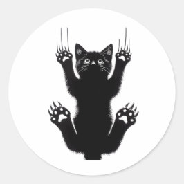 エレガントな黒猫のイラスト ラウンドシール