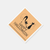 エレガントな黒猫、ハッピー ハロウィン スタンダードカクテルナプキン (角)