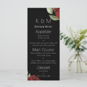 エレガントな黒背景に赤いバラ メニュー (スタンド正面)