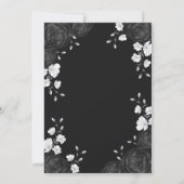 エレガントな黒薔薇の付いたゴシック棺の招待状 招待状 (裏面)