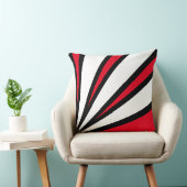 エレガントな黒赤と白の光線 クッション (椅子)