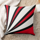 エレガントな黒赤と白の光線 クッション (ブランケット)