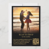 エレガントな黒金神秘的な写真QRコードウェディング 招待状 (裏面)