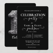 エレガントな10周年結婚記念日 招待状 (正面/裏面)