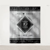 エレガントな10周年錫婚式お祝い記念品 タペストリー (正面)