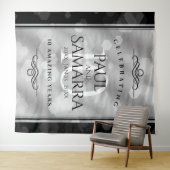 エレガントな10年目の錫婚式お祝い タペストリー (インサイチュ(横))