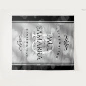 エレガントな10年目の錫婚式お祝い タペストリー (正面(横))