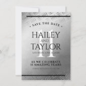 エレガントな11周年スチールウェディングアニバーサリーセレブレーション セーブザデート (正面)
