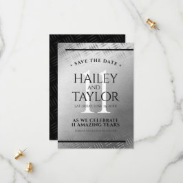 エレガントな11周年スチールウェディングアニバーサリーセレブレーション セーブザデート