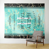 エレガントな11周年ターコイズの結婚記念日 タペストリー (インサイチュ(横))