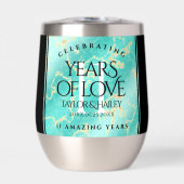 エレガントな11周年ターコイズ色の結婚記念日 (正面)