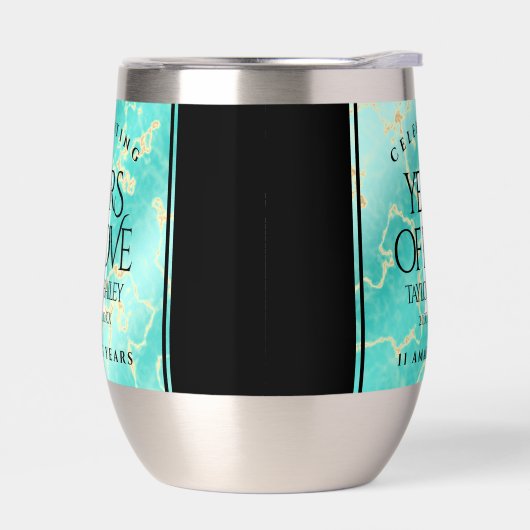 エレガントな11周年ターコイズ色の結婚記念日 (左面)