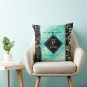 エレガントな11周年ターコイズ色の結婚記念日 クッション (椅子)