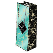 エレガントな11周年ターコイズ色の結婚記念日 ワインギフトバッグ (裏面アングル)