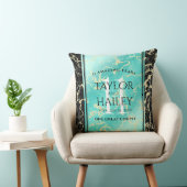 エレガントな11周年ターコイズ ウェディング アニバーサリー クッション (椅子)