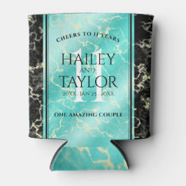 エレガントな11周年ターコイズ ブルー 結婚記念日 缶クーラー