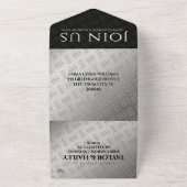 エレガントな11周年 スチール ウェディング アニバーサリー セレブレーション オールインワン招待状 (外側)