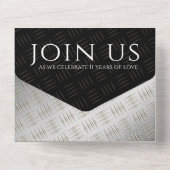 エレガントな11周年 スチール ウェディング アニバーサリー セレブレーション オールインワン招待状 (裏面)