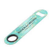 エレガントな11周年・44周年ターコイズ色の結婚記念日 スピード栓抜き (正面アングル)