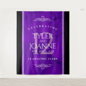 エレガントな12周年 シルク結婚記念日 お祝い タペストリー (正面)