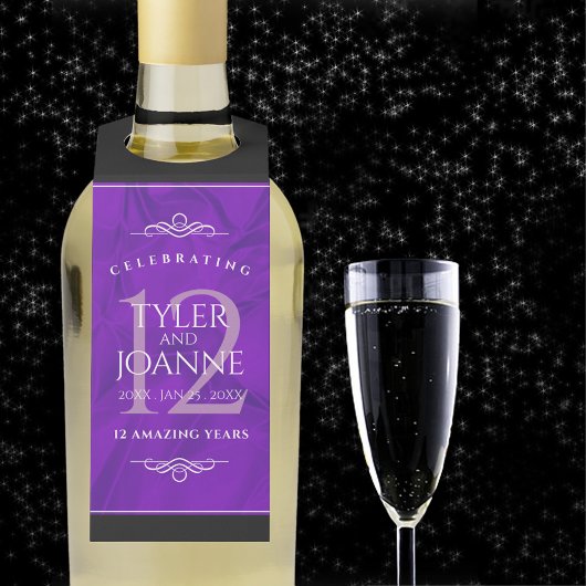 エレガントな12周年 シルク結婚記念日 お祝い ボトルネックタグ