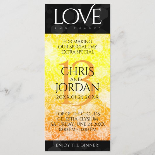 エレガントな13周年シトリン結婚記念日 メニュー (裏面)