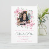 エレガントな13歳の誕生日招待状 フォト ボホ 招待状 (スタンド正面)