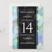 エレガントな14周年オパール結婚記念日祝賀会 招待状 (正面)
